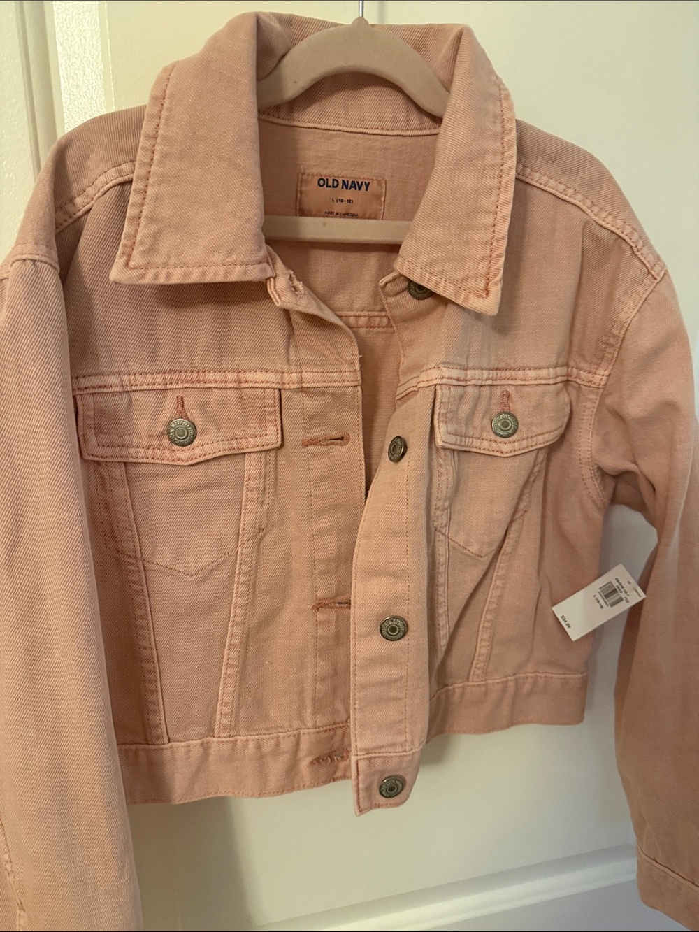 Old Navy Pink Crop Denim Jacket for Kids